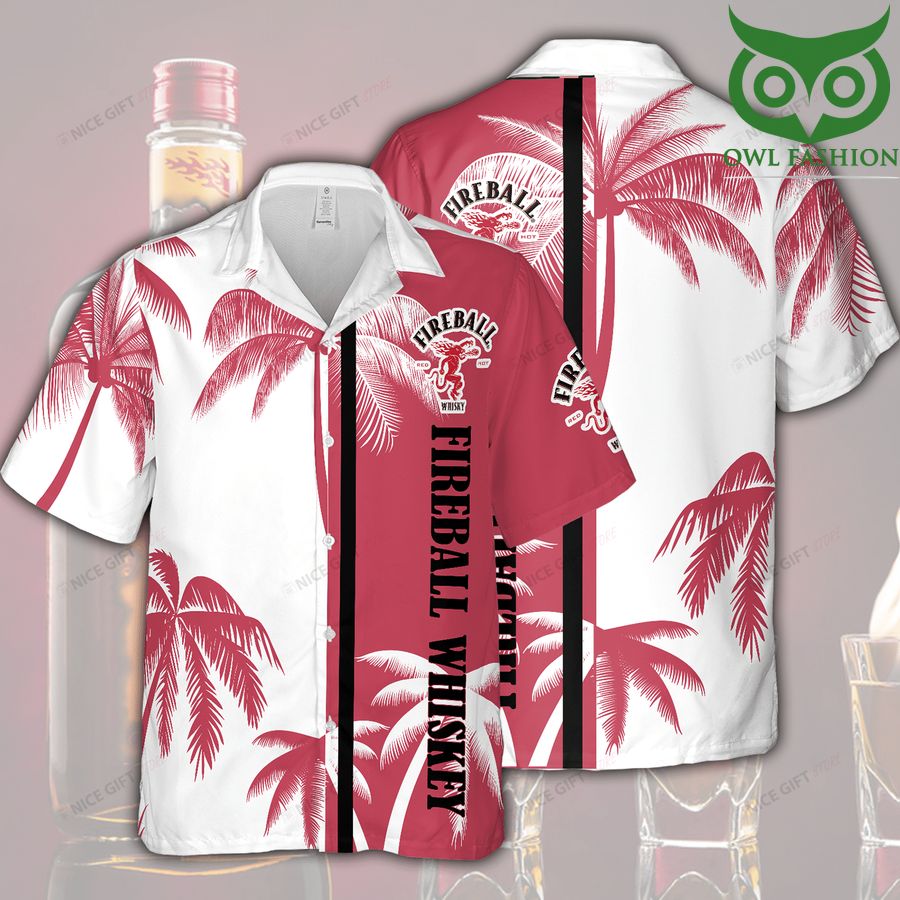 Fireball Whisky 3D Shirt Hawaiian aloha for summer