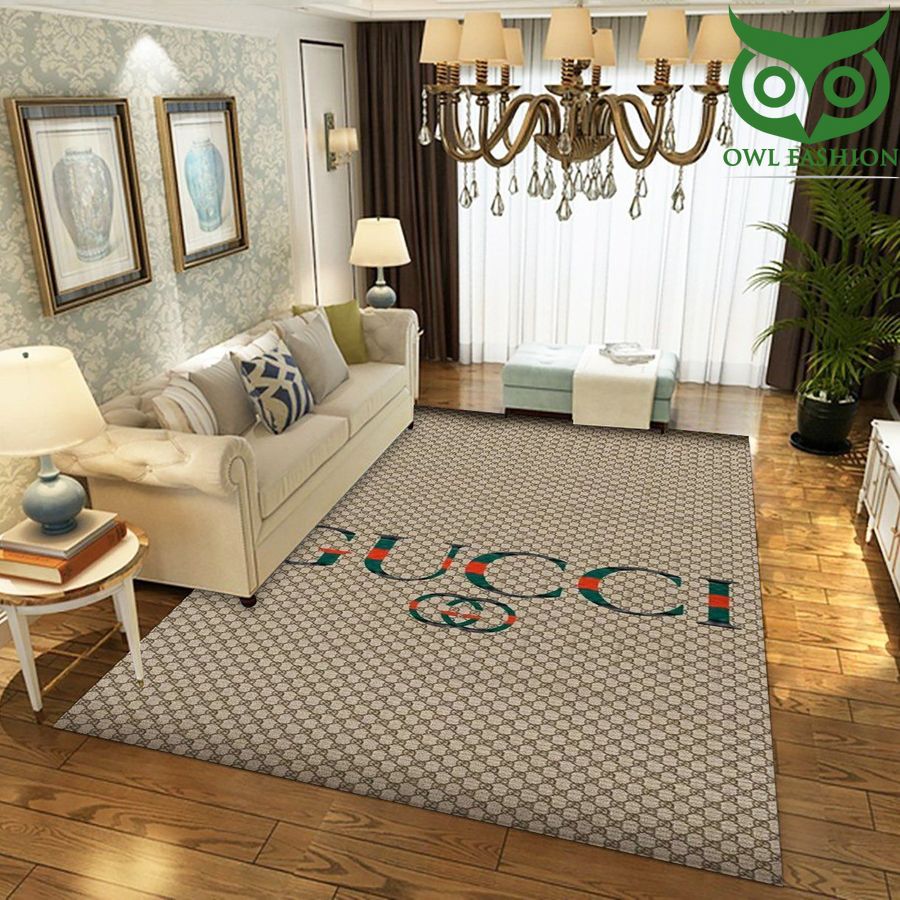 Gucci beige mini logo Art Rug Living Room And Bed Room Rug Floor Home Decor