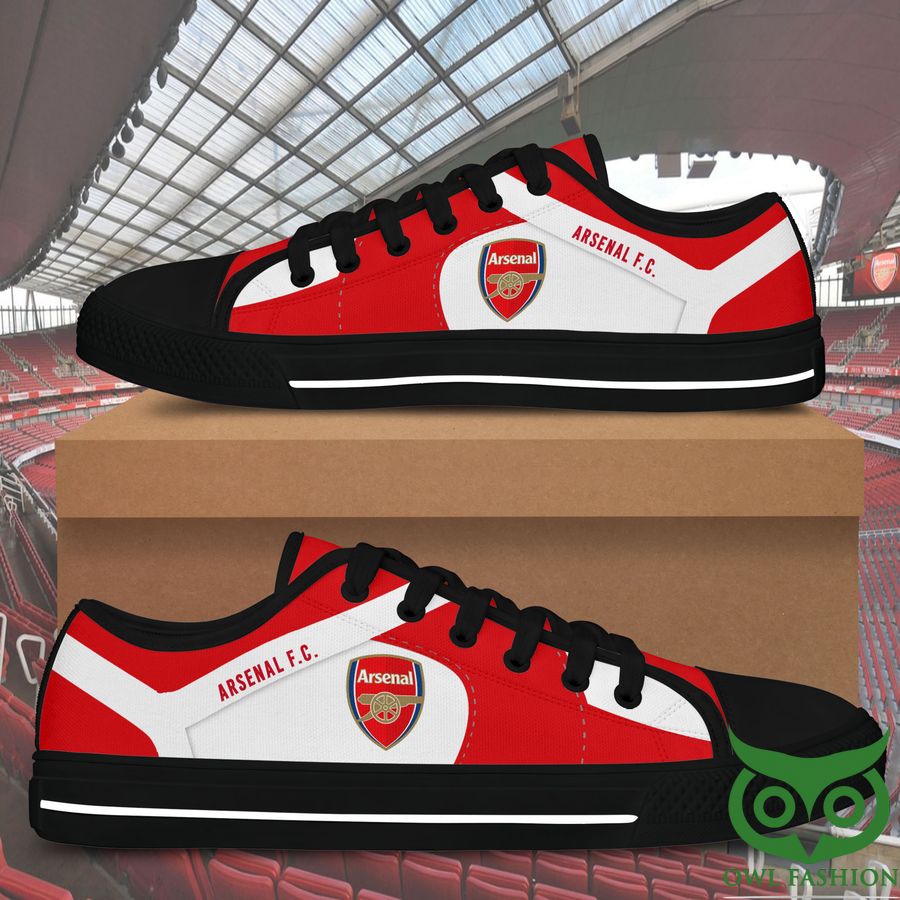Arsenal F.C. Black White Low Top Shoes For Fans