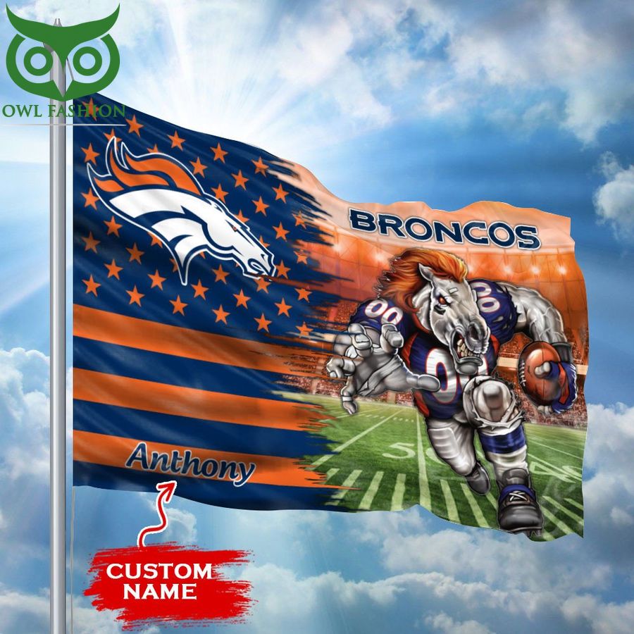 Denver Broncos Flag Large Mascot NFL Custom Name