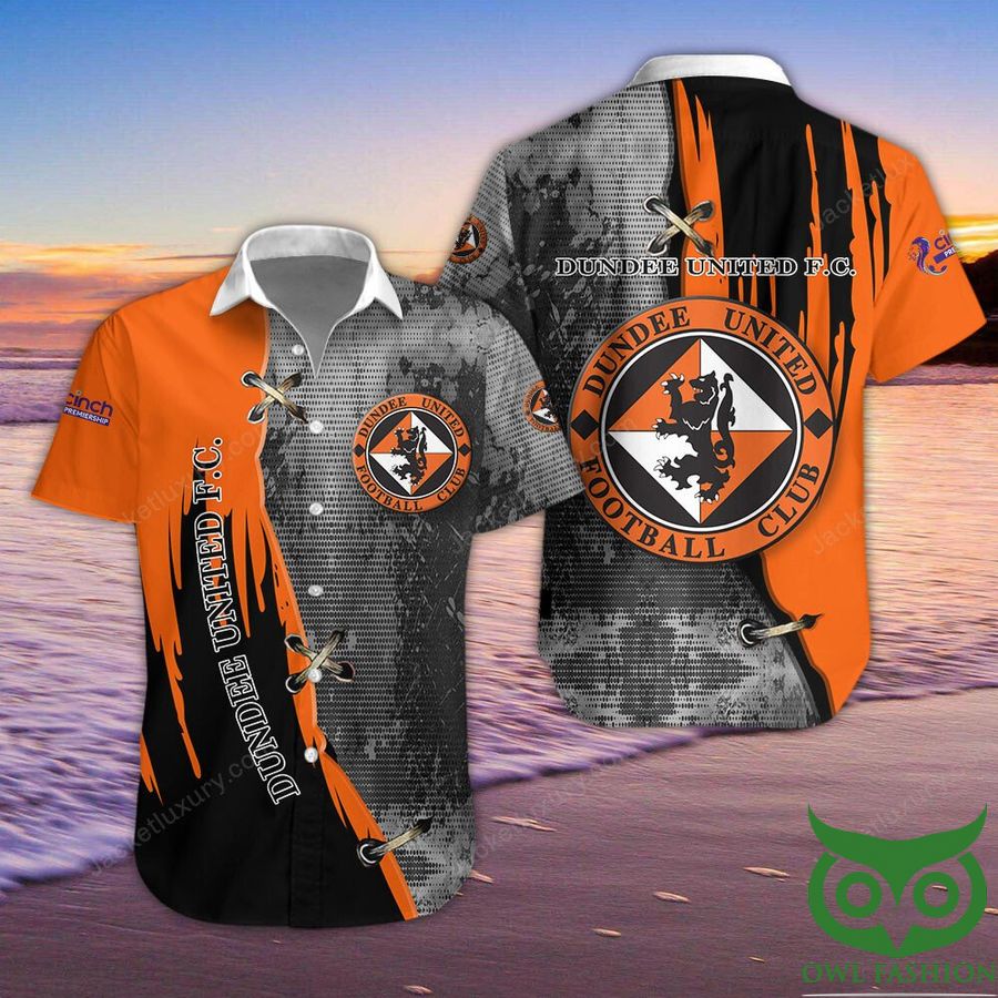 Dundee United F.C. Orange Gray Hawaiian Shirt