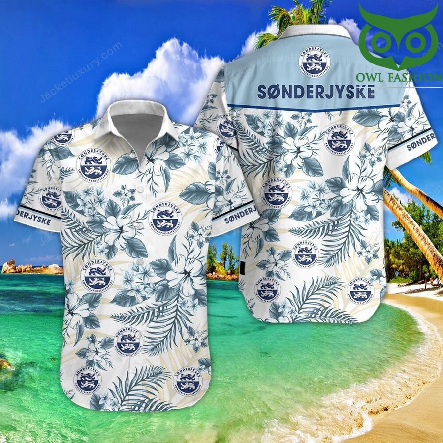 SonderjyskE Fodbold floral cool tropical Hawaiian shirt short sleeves