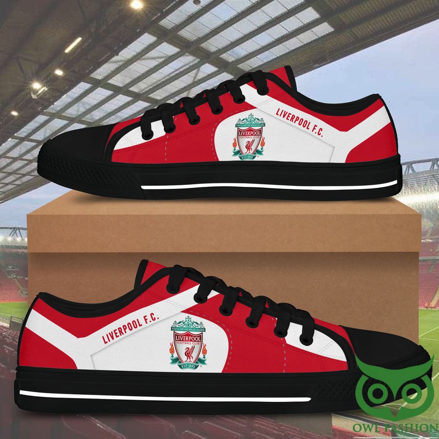 Liverpool F.C. Black White Low Top Shoes For Fans