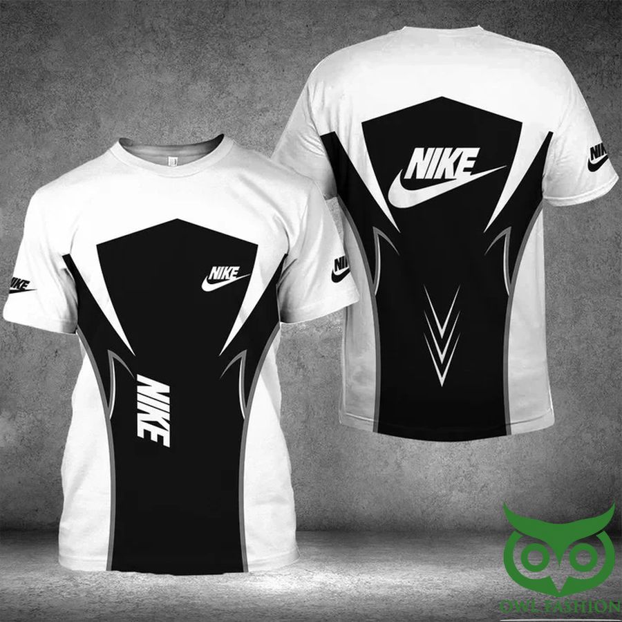 Luxury Nike Sharp Line White and Black 3D T-shirt