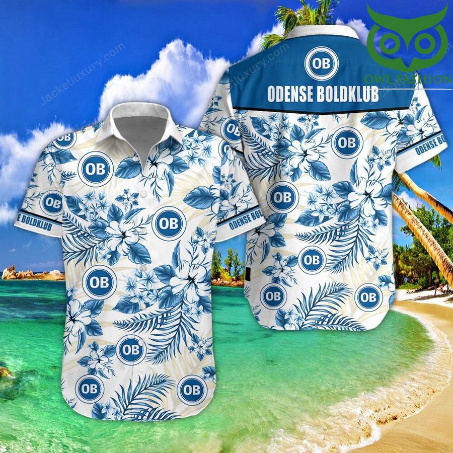 Odense Boldklub floral cool tropical Hawaiian shirt short sleeves