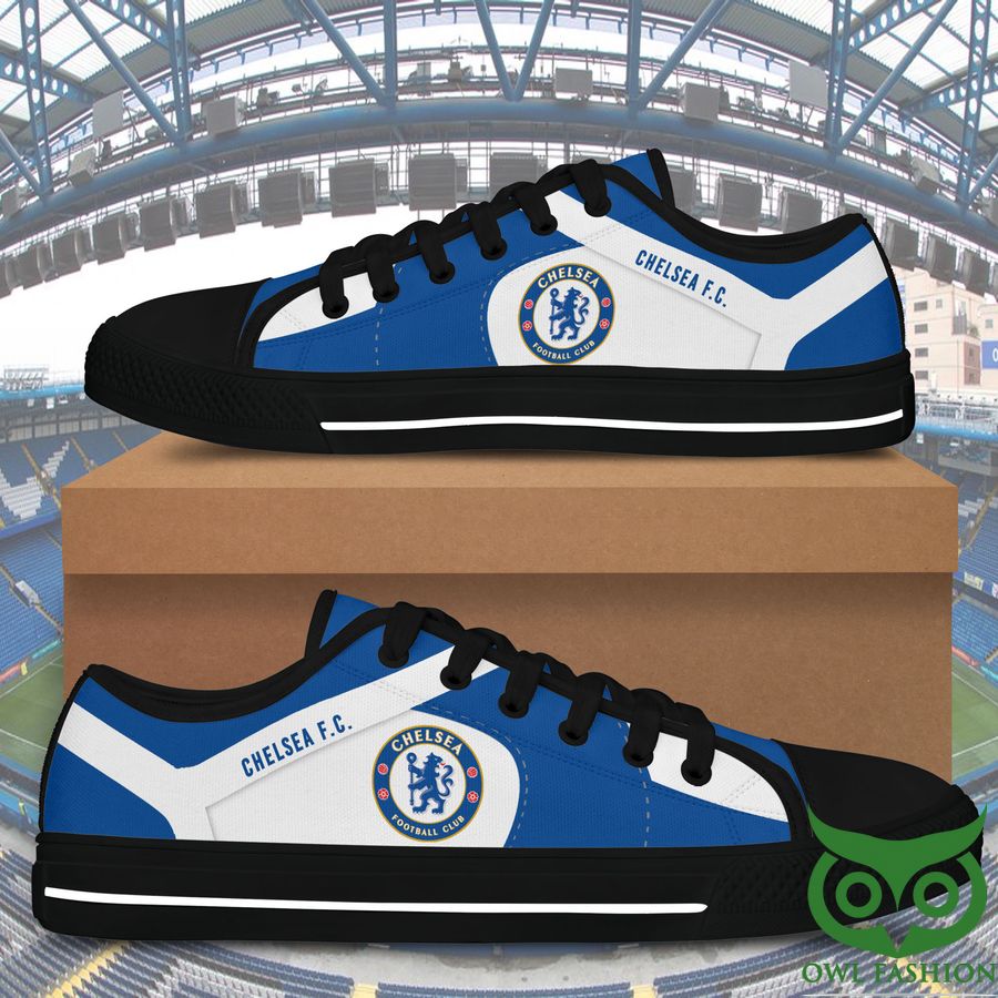Chelsea F.C. Black White Low Top Shoes For Fans
