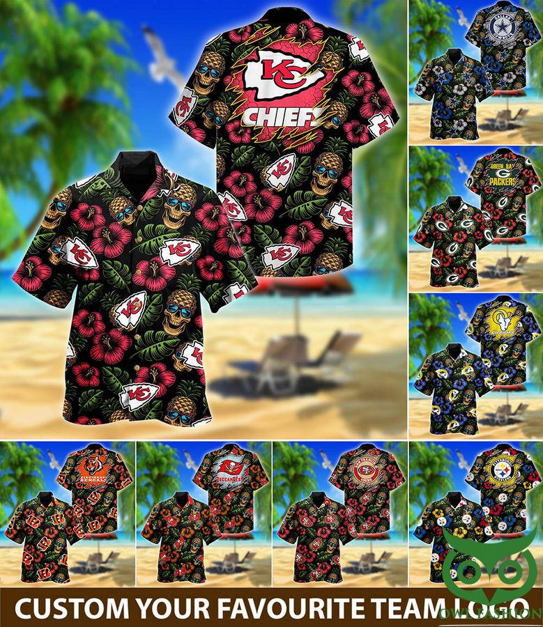 NFL Pineapple Skull Hawaiian Shirt