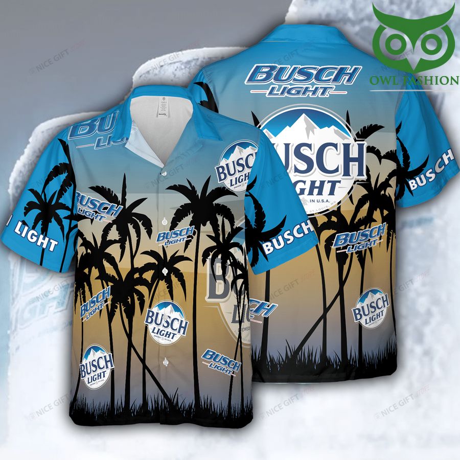 Busch Light beer sky palm 3D Shirt Hawaiian aloha for summer