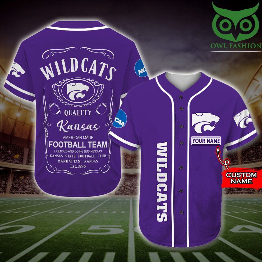 Kansas State Wildcats Baseball Jersey Jack Daniel NCAA Custom Name 