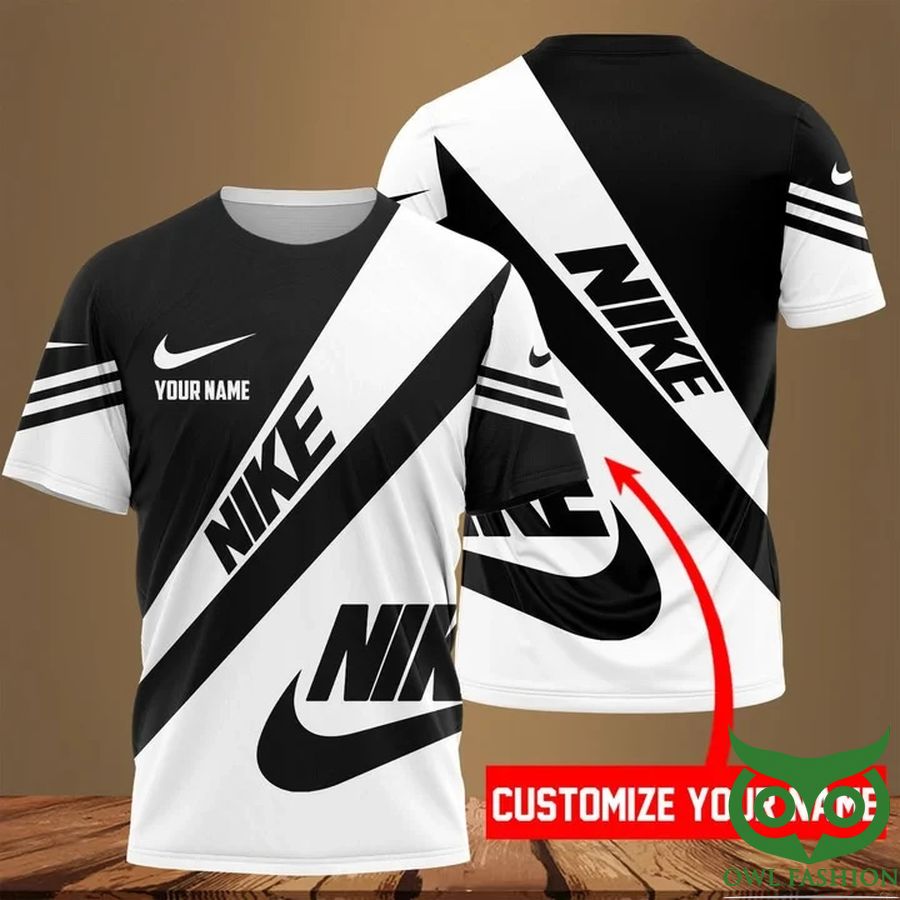 Custom Name Luxury Nike Diagonal Color Part 3D T-shirt