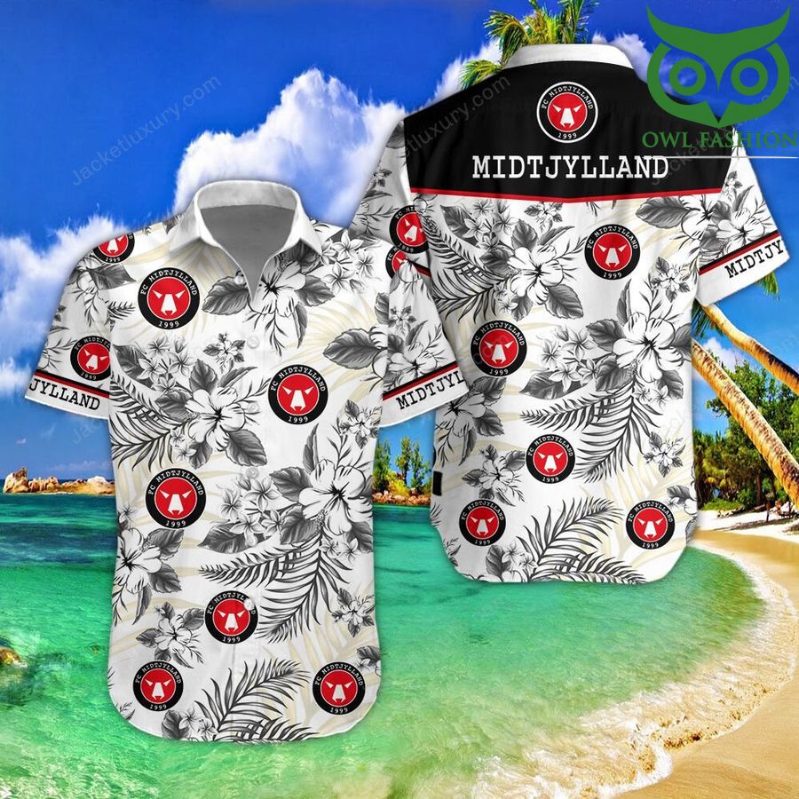 FC Midtjylland floral cool tropical Hawaiian shirt short sleeves