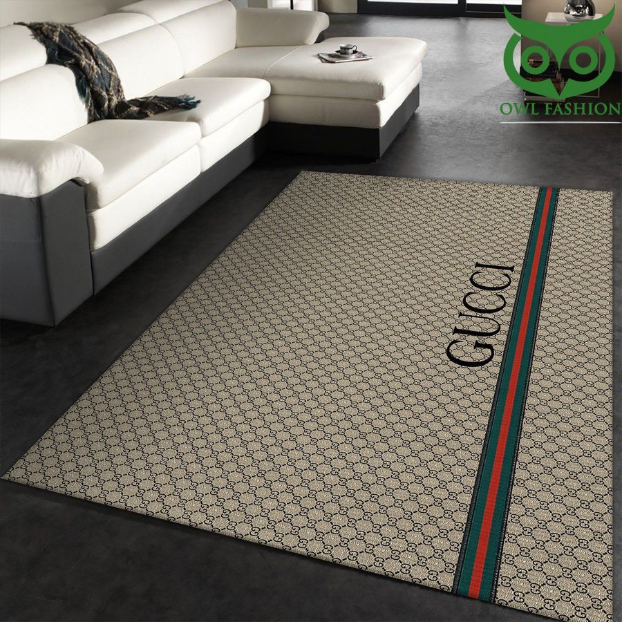 Gucci Area Rug grey stone pattern style Floor Home Decor