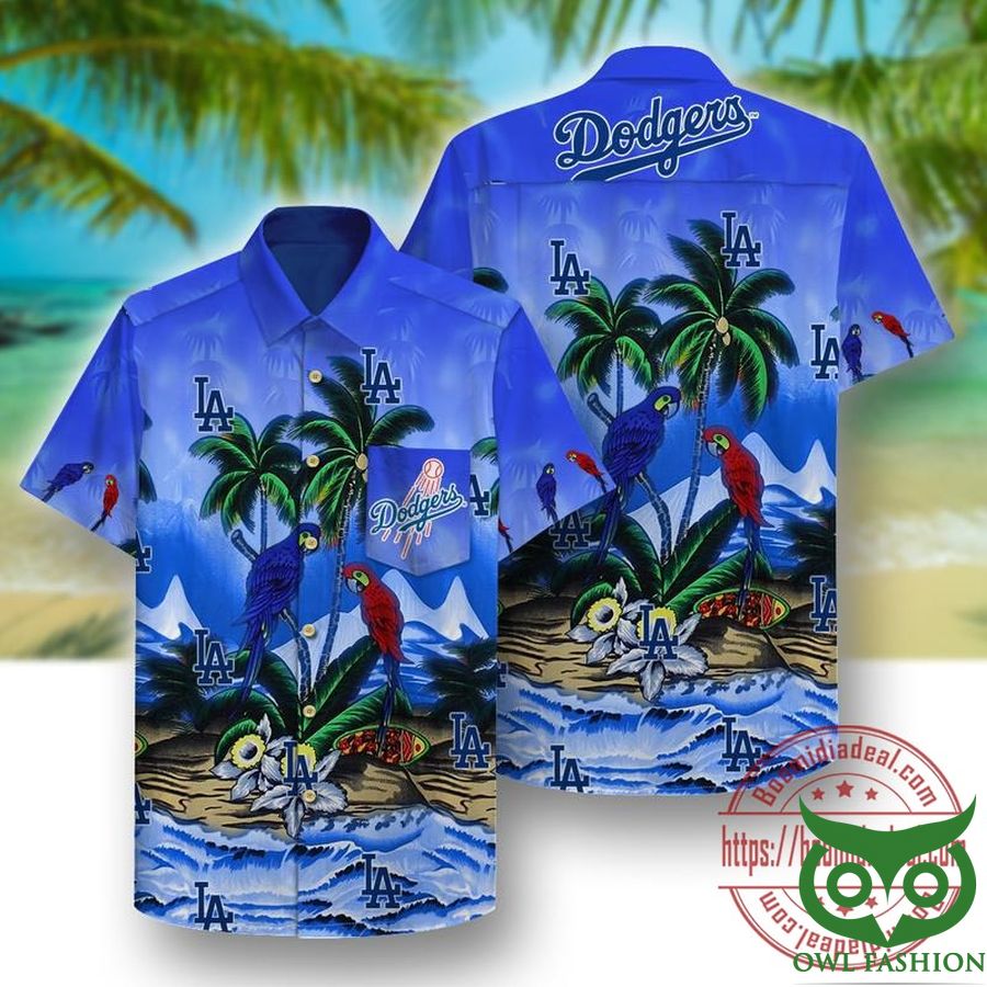 Los Angeles Dodgers Beach And Parrot Hawaiian Shirt
