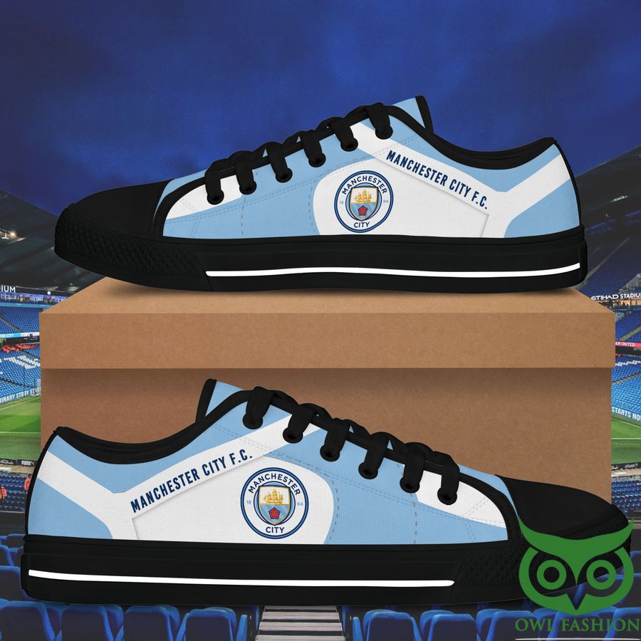 Manchester City F.C. Black White Low Top Shoes For Fans