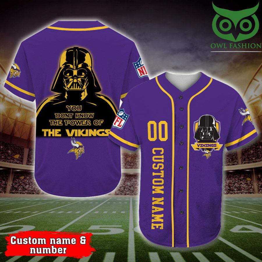 Minnesota Vikings Baseball Jersey Darth Vader Star Wars NFL Custom Name Number 
