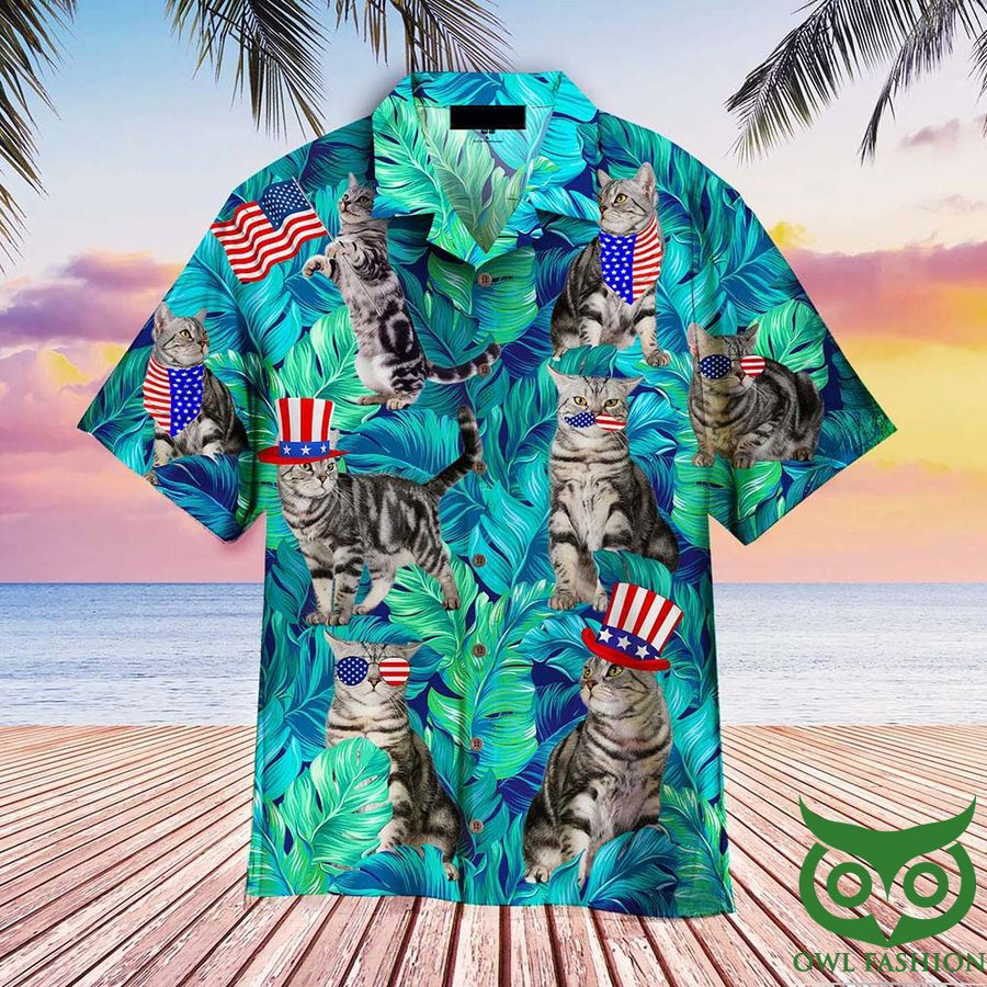 4th Of July Independence Day Cat Lover Hawaiian Shirt
