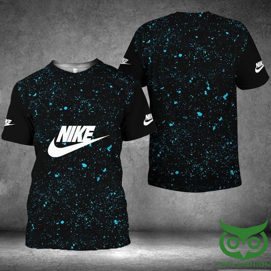 Luxury Nike Galaxy Nike Blue Planet Black 3D T-shirt