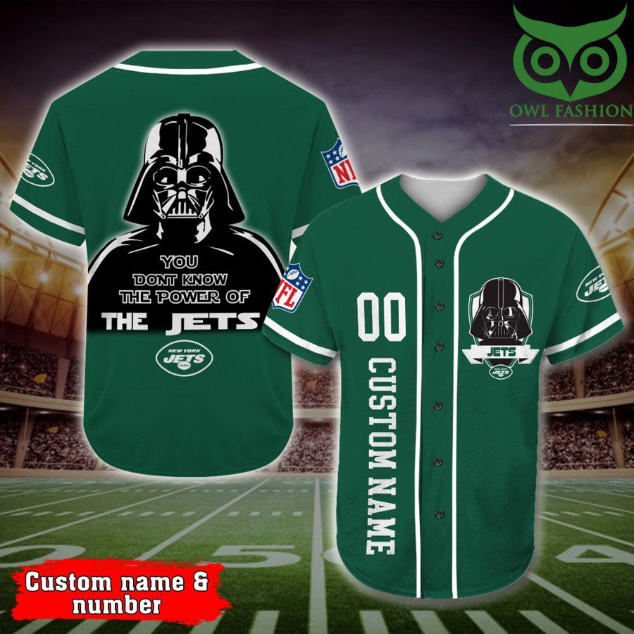 New York Jets Baseball Jersey Darth Vader Star Wars NFL Custom Name Number 
