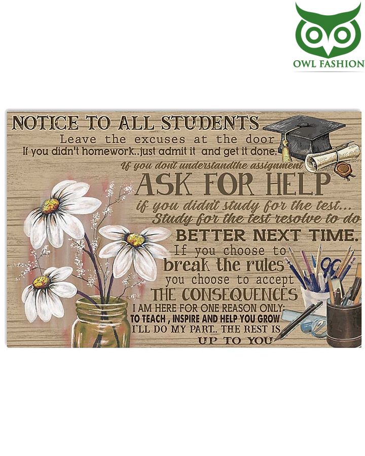 Teacher Poster Notice To All Students Poster 
