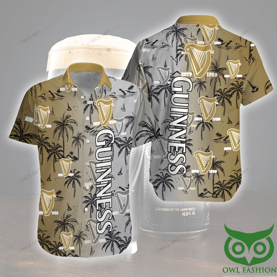 Guinness Coconut Palm Tropical Hawaiian Shirt
