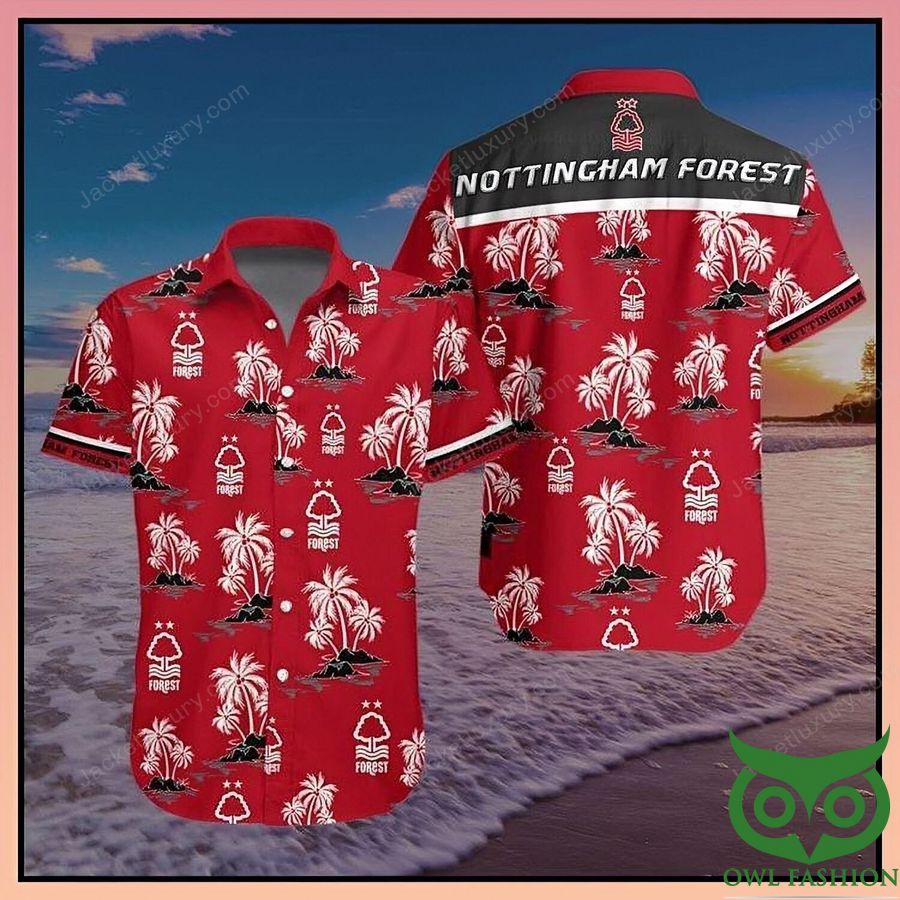 Nottingham Forest F.C White Coconut Red Hawaiian Shirt