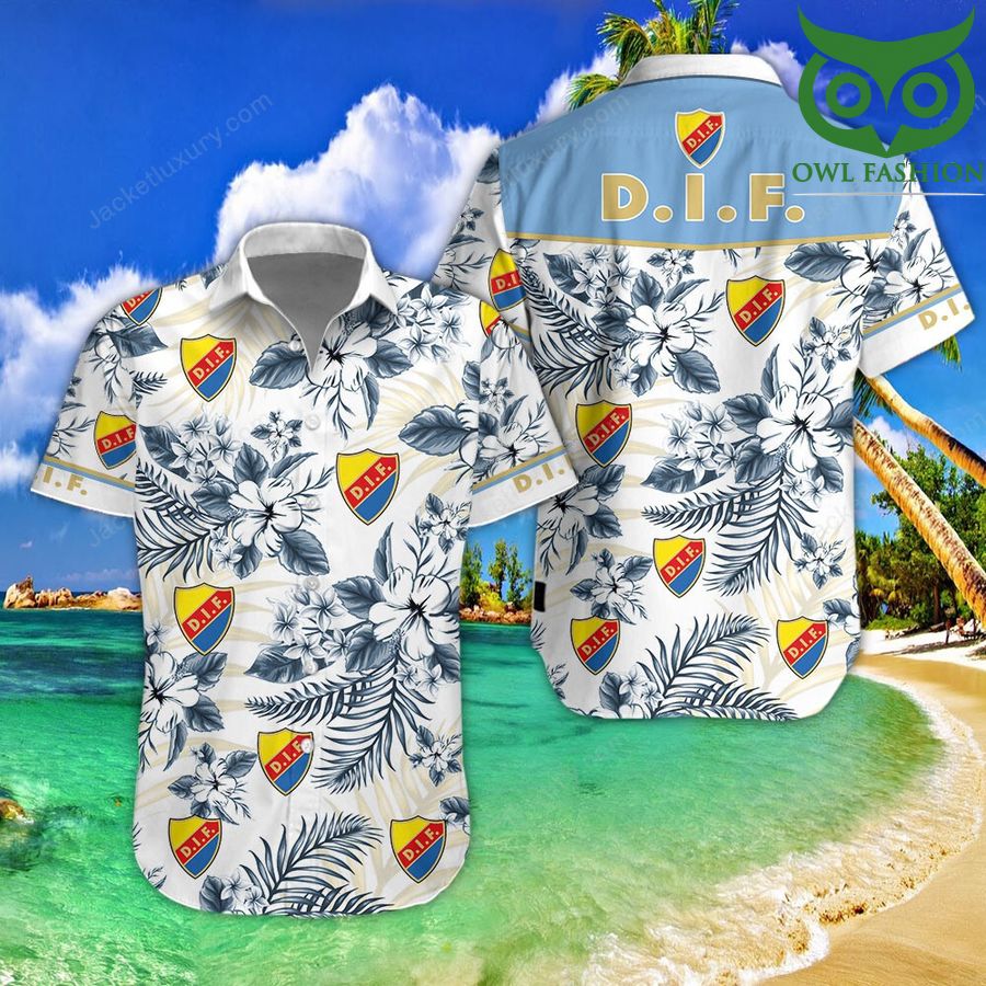 Djurgardens IF Fotbollsforening floral cool tropical Hawaiian shirt short sleeves