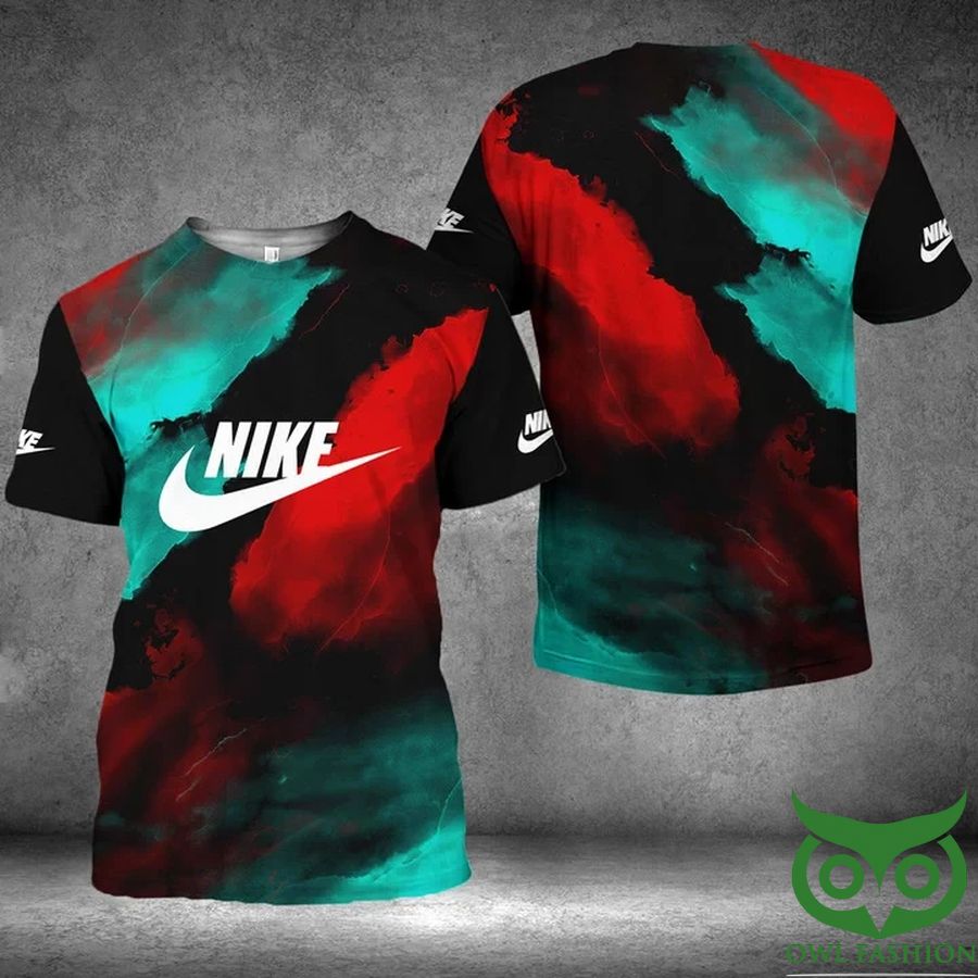 Luxury Nike Turquoise Red Black 3D T-shirt