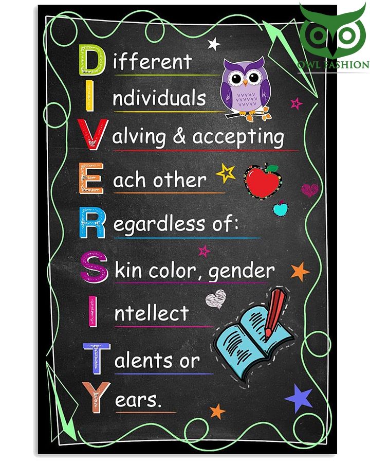 Back To School Poster Owl Diversity Poster