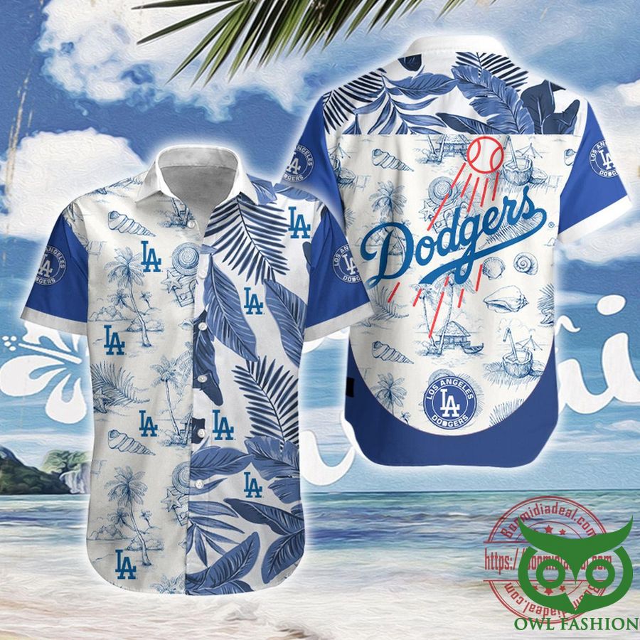 LA Dodgers Monochrome Pattern Vacation Hawaiian Shirt