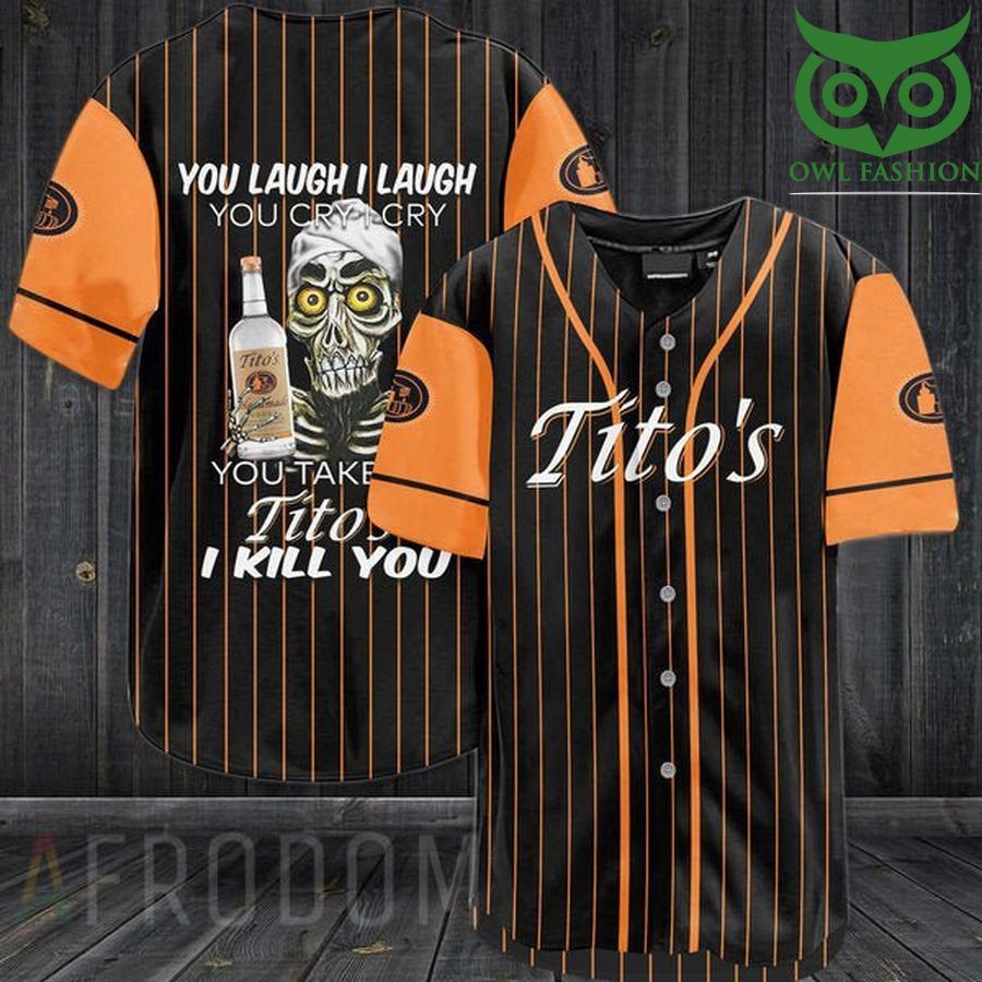 Skull Skeleton Tito's Vodka Baseball Jersey