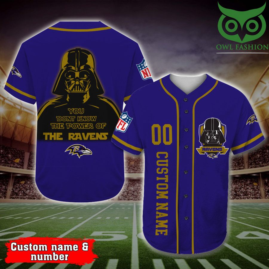 Baltimore Ravens Baseball Jersey Darth Vader Star Wars NFL Fan Gifts Custom Name Number 