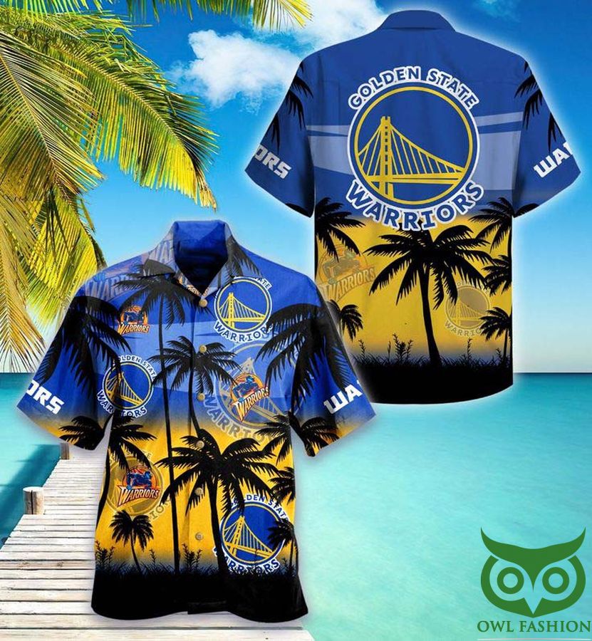 Golden State Warrior Champions Sunset Beach Hawaiian Shirt