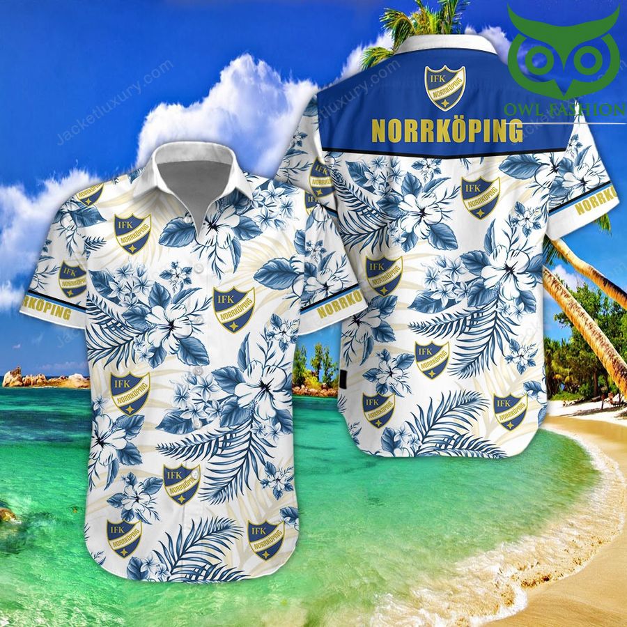 IFK Norrkoping floral cool tropical Hawaiian shirt short sleeves