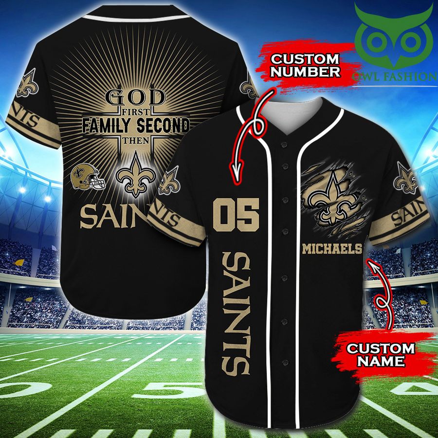 New Orleans Saints Luxury NFL Custom Name Number Baseball Jersey Shirt