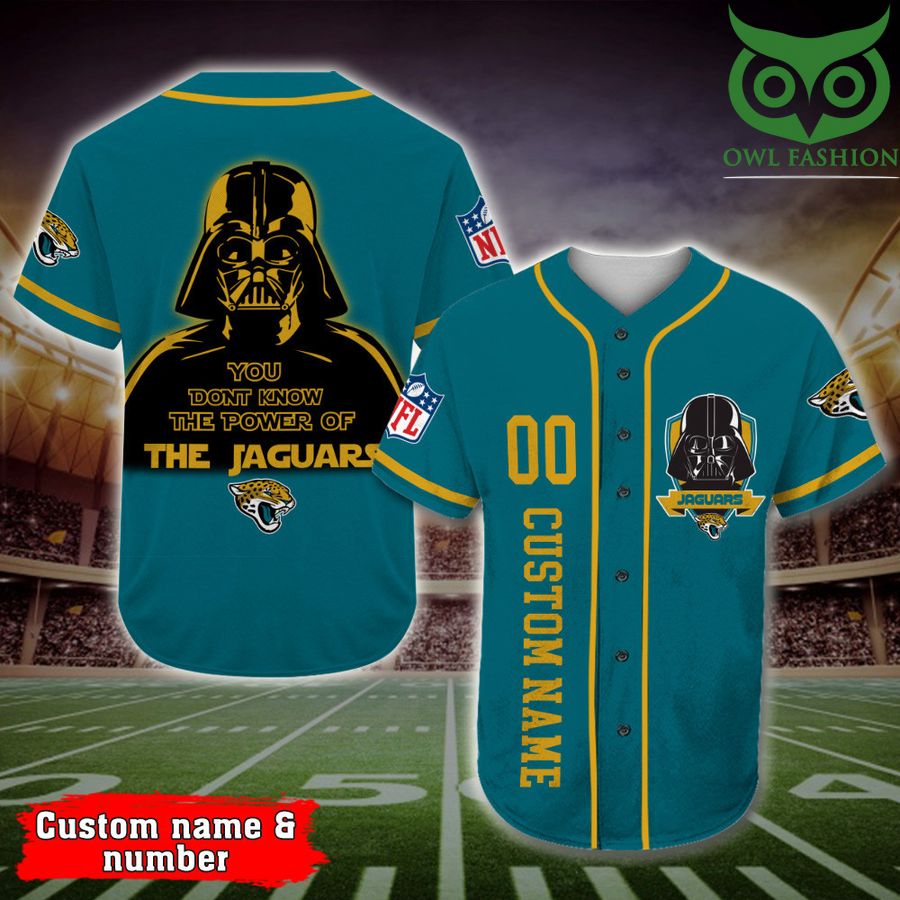 Jacksonville Jaguars Baseball Jersey Darth Vader Star Wars NFL Fan Gifts Custom Name Number 