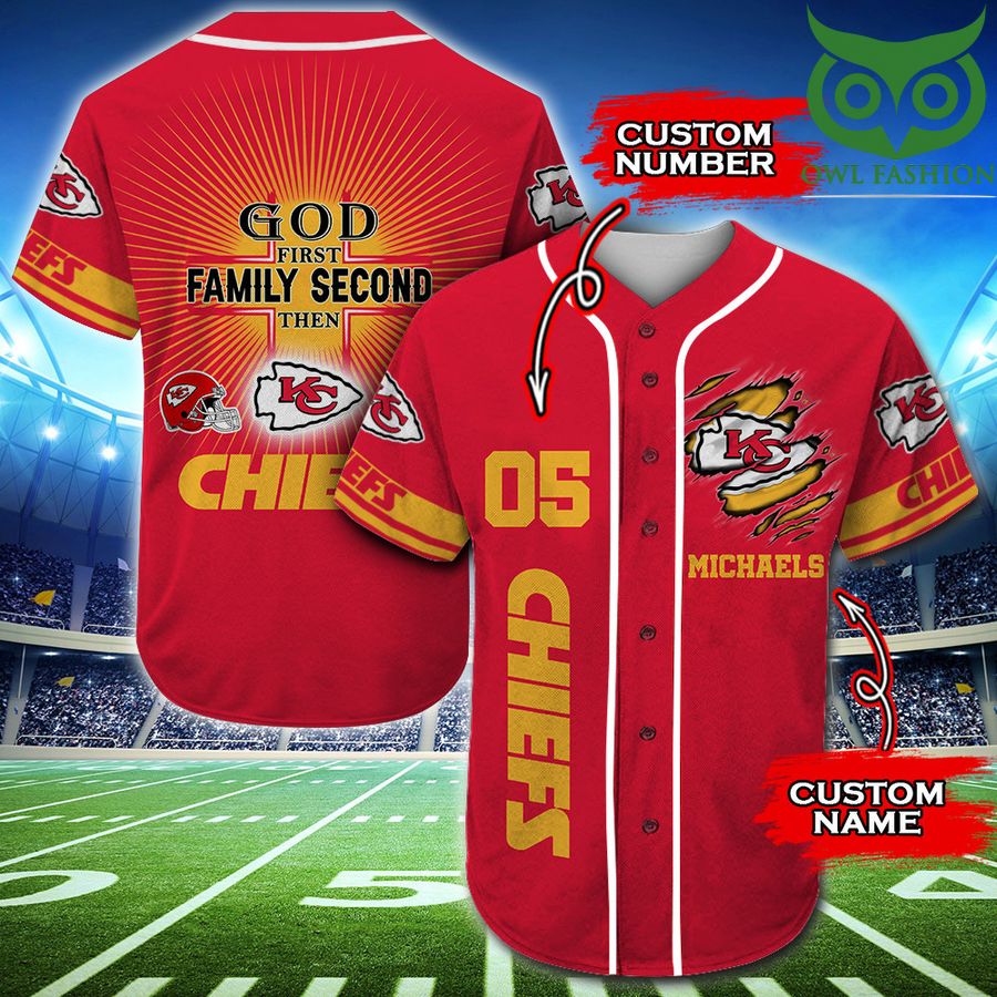 Kansas City Chiefs Luxury NFL Custom Name Number Baseball Jersey Shirt