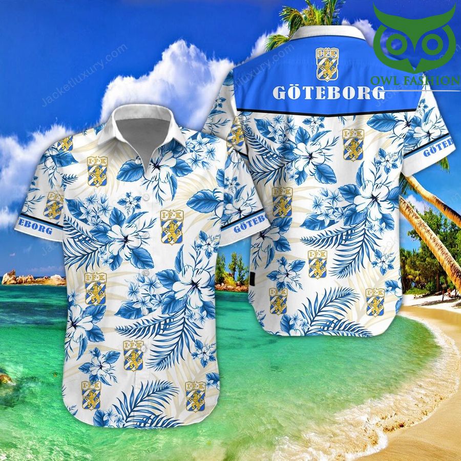 IFK Goteborg floral cool tropical Hawaiian shirt short sleeves