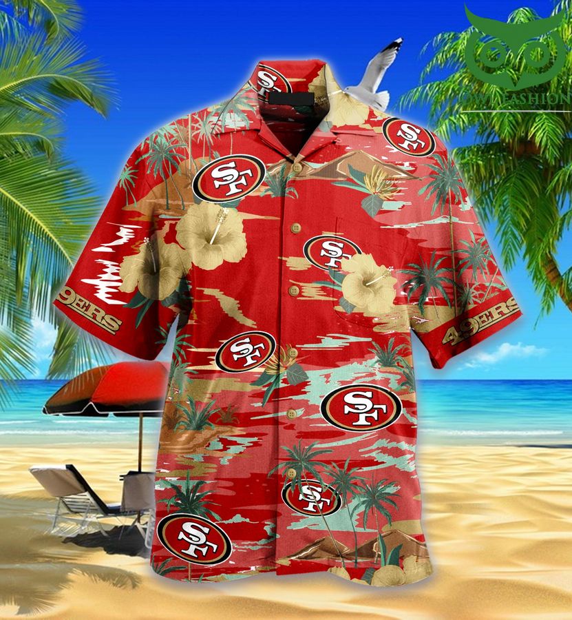 San Francisco 49ers NFL Sea palm Flower Hawaiian shirt