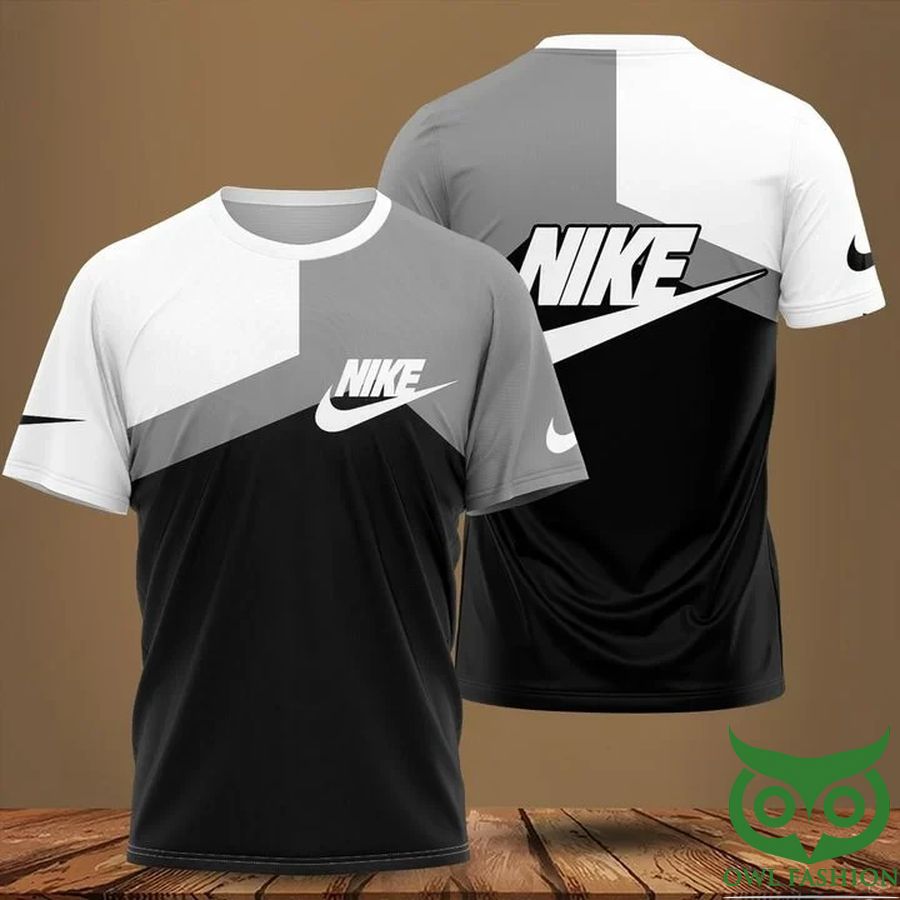 Luxury Nike Logo Gray White Black 3D T-shirt