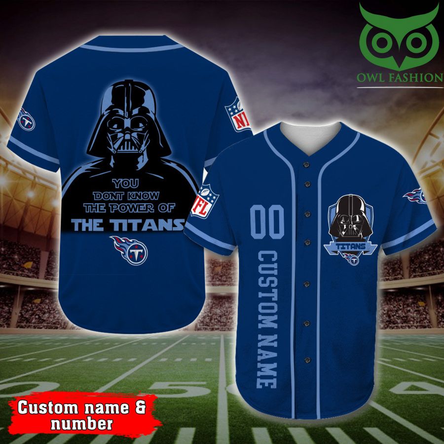 Tennessee Titans Baseball Jersey Darth Vader Star Wars NFL Fan Gifts Custom Name Number 