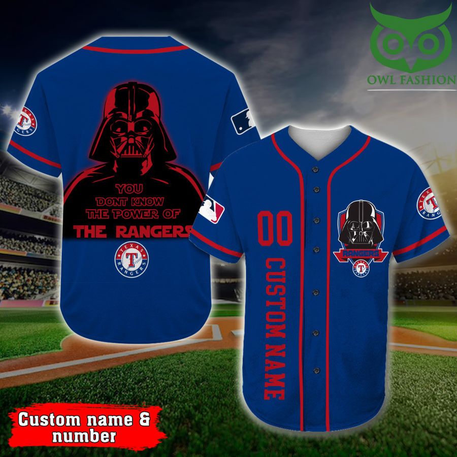 Texas Rangers Baseball Jersey Darth Vader Star Wars MLB Fan Gifts Custom Name Number 