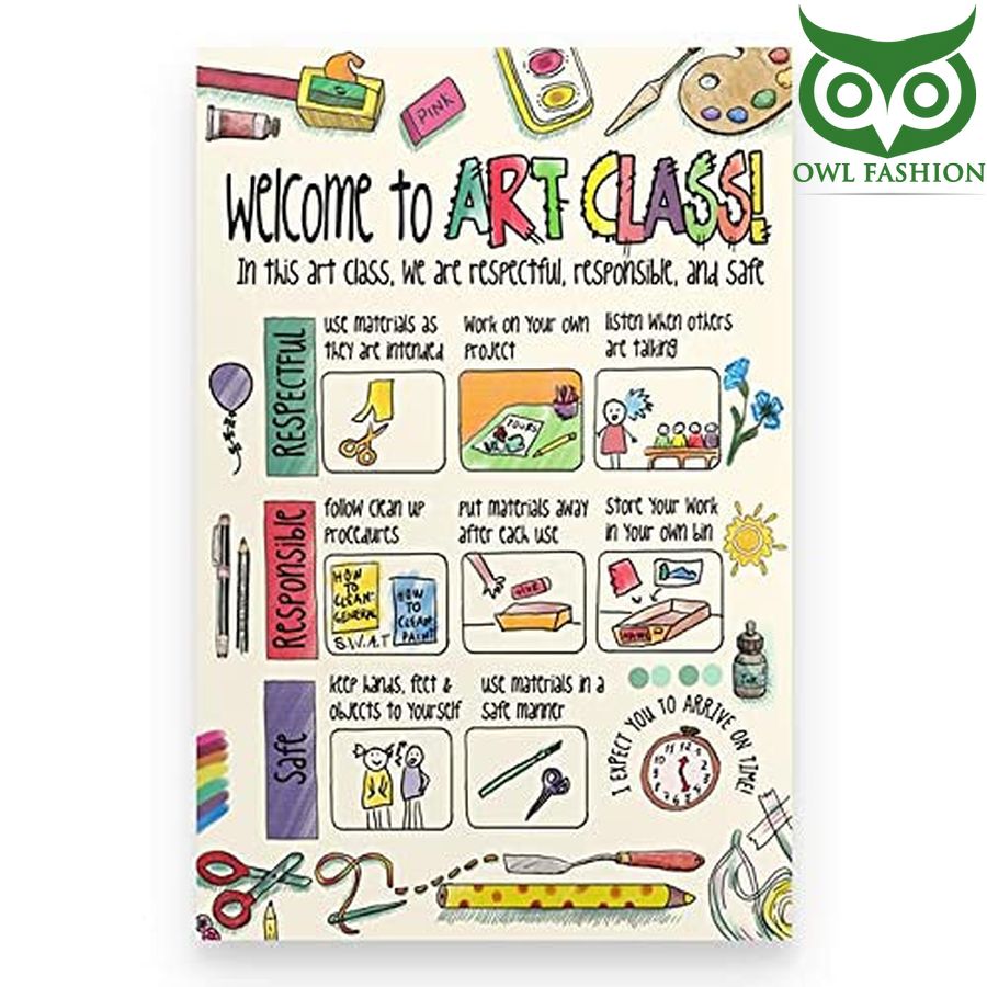 Welcome To Art Class Poster Classroom Decor Classroom Poster 