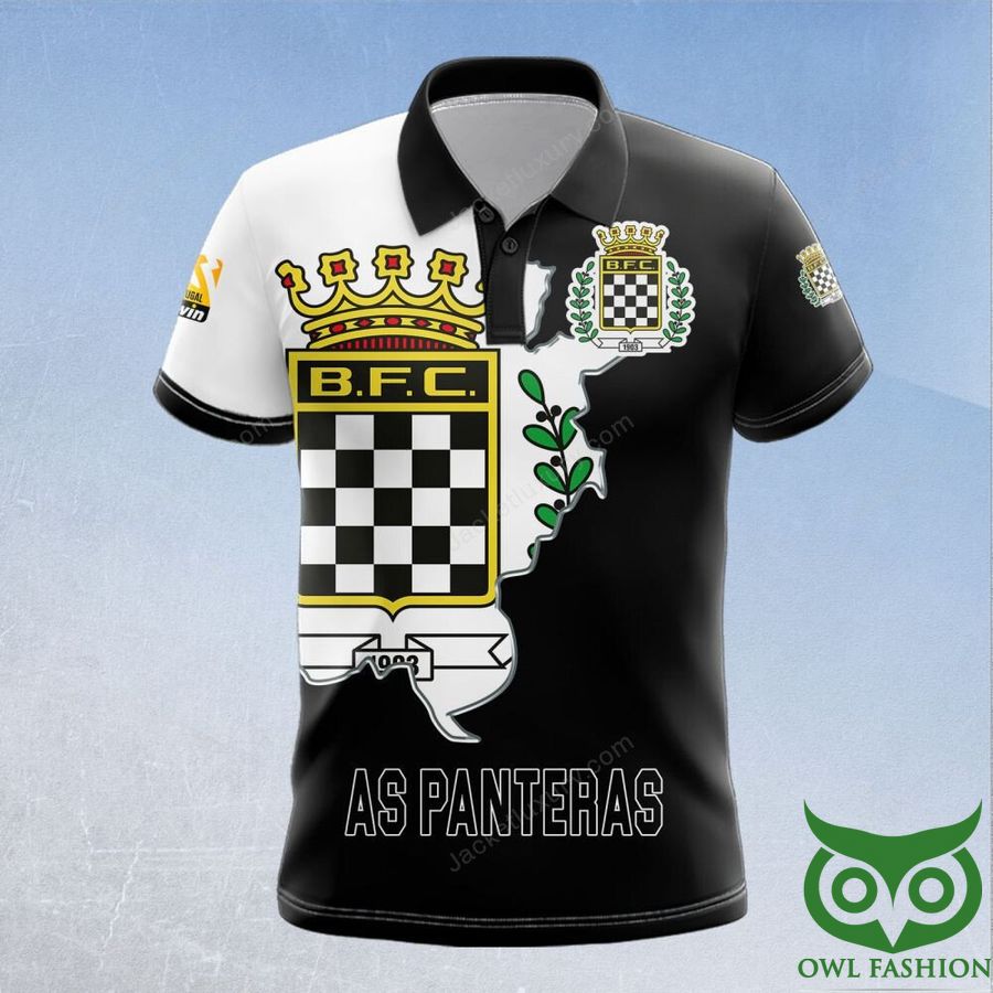 Boavista Futebol Clube White and Black 3D Polo Jersey
