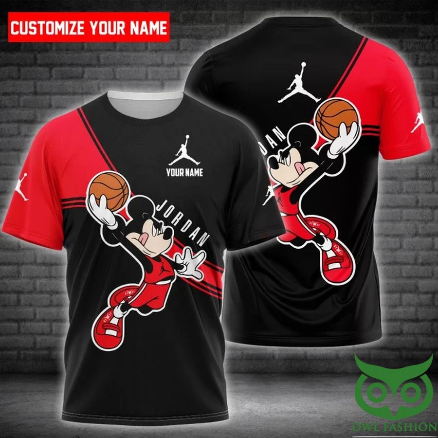 66 Custom Name Luxury Nike Jordan Mickey 3D T shirt