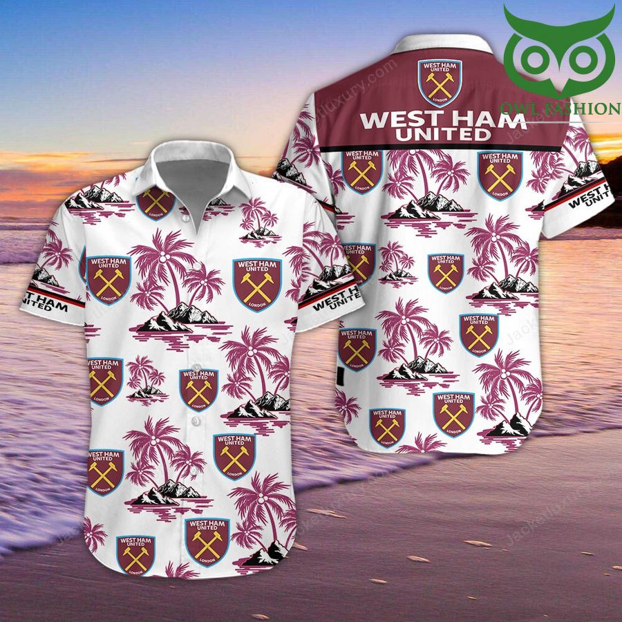 West Ham United F.C floral cool tropical Hawaiian shirt short sleeves