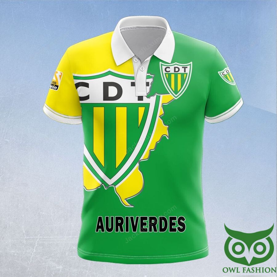 CD Tondela Yellow and Green 3D Polo Jersey