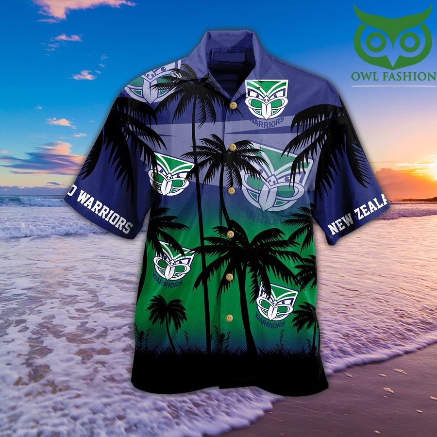 32 New Zealand Warriors Palm Hawaiian shirt