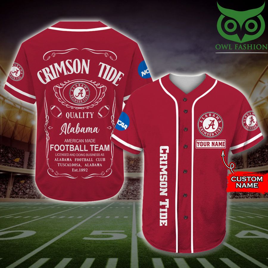 69 Alabama Crimson Tide Baseball Jersey Jack Daniel NCAA Custom Name