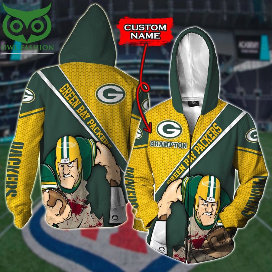 Green Bay Packers 3D Shirts Mascot NFL Custom Name