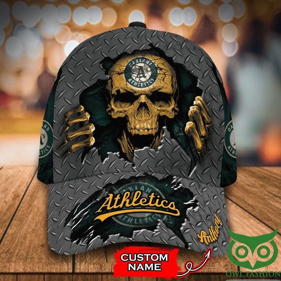 Oakland Athletics 3D Cap SKULL MLB Custom Name